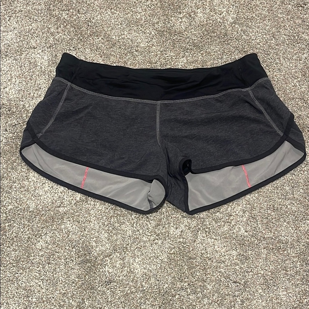 Lululemon Athletica Black and Gray 2.5” Speed Short